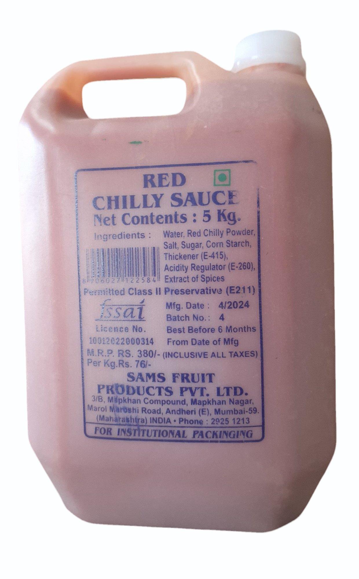 Sams Chilli Sauce , 5 Ltr