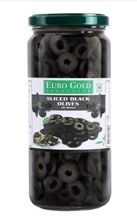 Euro Gold Sliced Black Olives, 450 gm