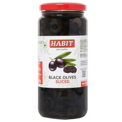 Habit Black Olive Sliced, 450 gm