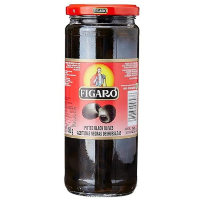 Figaro Black Olive Pitted, 450 gm