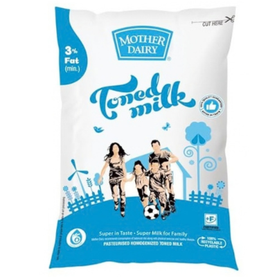 Mother Dairy Toned Milk, 1 ltr