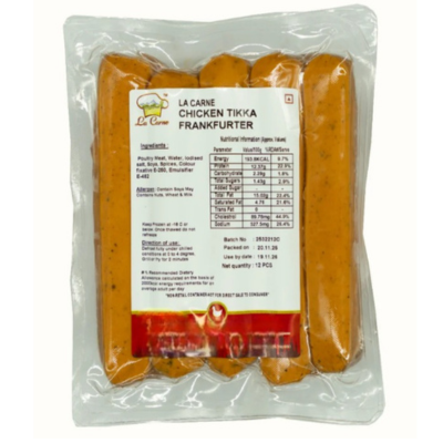 La Carne Chicken Tikka Frankfurters, 960 gm
