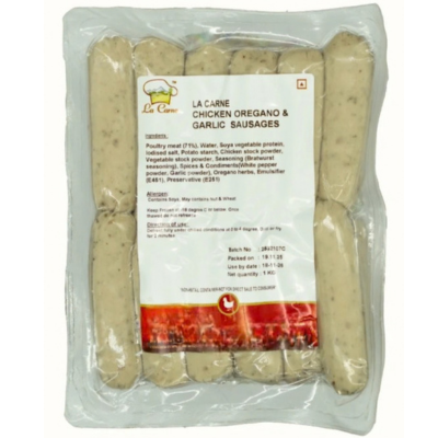 La Carne Chicken Oregano Garlic Cocktail Sausages, 1 kg