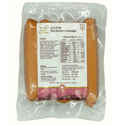 La Carne Pork Bockwurst Sausages, 1 kg