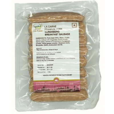 La Carne Pork Bratwurst Nurnberg style, 1 kg