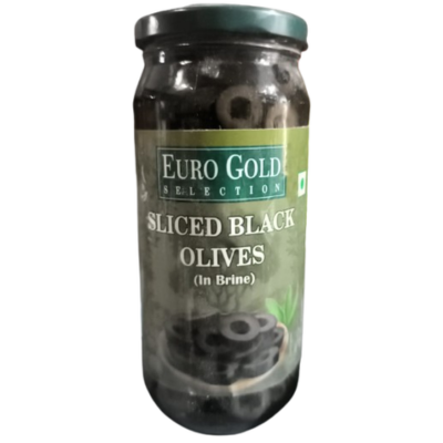 Euro Gold Sliced Black Olives, 450 gm