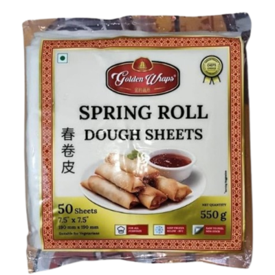 Golden Wrap Frozen Dough Sheet (For Spring Roll) 10"/30 Sheets, 550 gm