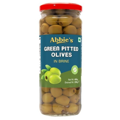 Abbie's Olives Green Pitted, 450 gm