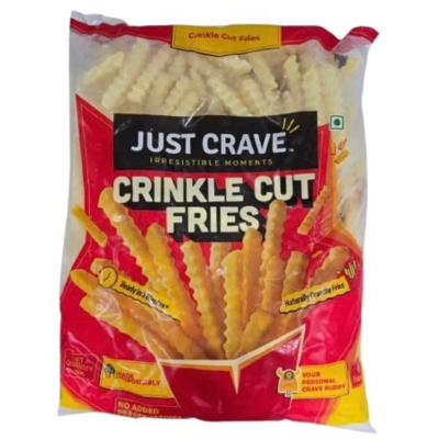 Just Crave Crinkle Cut Fries, 1 kg